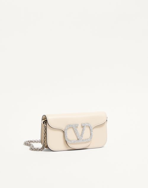 Valentino Garavani - Valentino Garavani Locò Small Shoulder Bag With Jewel Logo - Ivory - Woman - Shoulder Bags